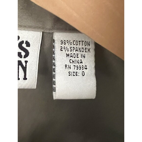 Chico's Design Button Up Twill Vest Womens S (Chico's 0) Khaki Gray Pocket Welt - Picture 3 of 15